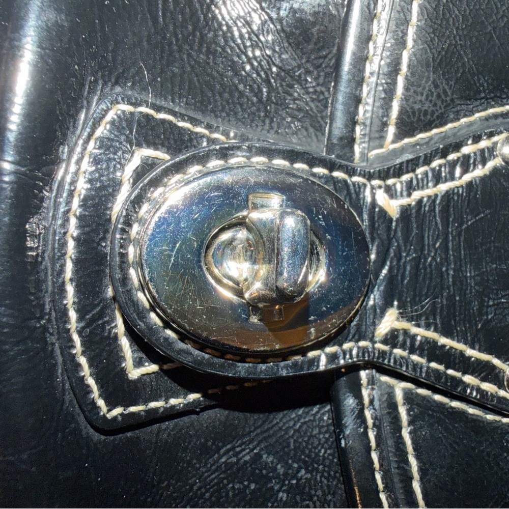 Coach Penny Turn Lock Black Patent Leather Mini Shoulder Bag - Picture 10 of 16